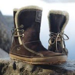 TIMBERLAND Women's  Smartwool Leather & Fur Lined Lace Up Boots size 10